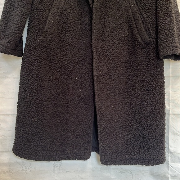 Pink Chloe x Halle Black Oversized Long Open Front Coat Size Large - Picture 6 of 17